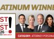 Platinum Winner for Attorney/Personal Injury for Best of the Best