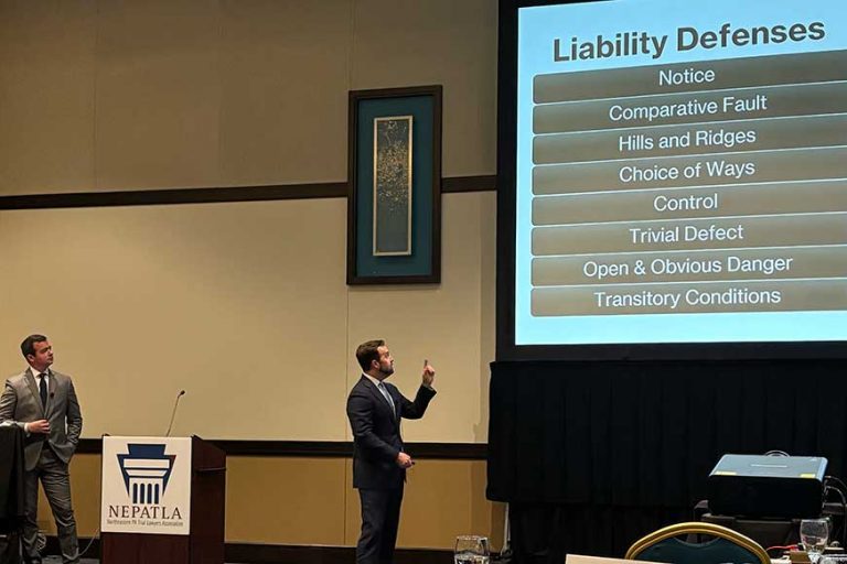 Anzalone and Doyle’s own Steve Kopko and Joe Price lectured to the area's best personal injury attorneys on Premise Liability Cases at NEPATLA’s Spring Seminar.